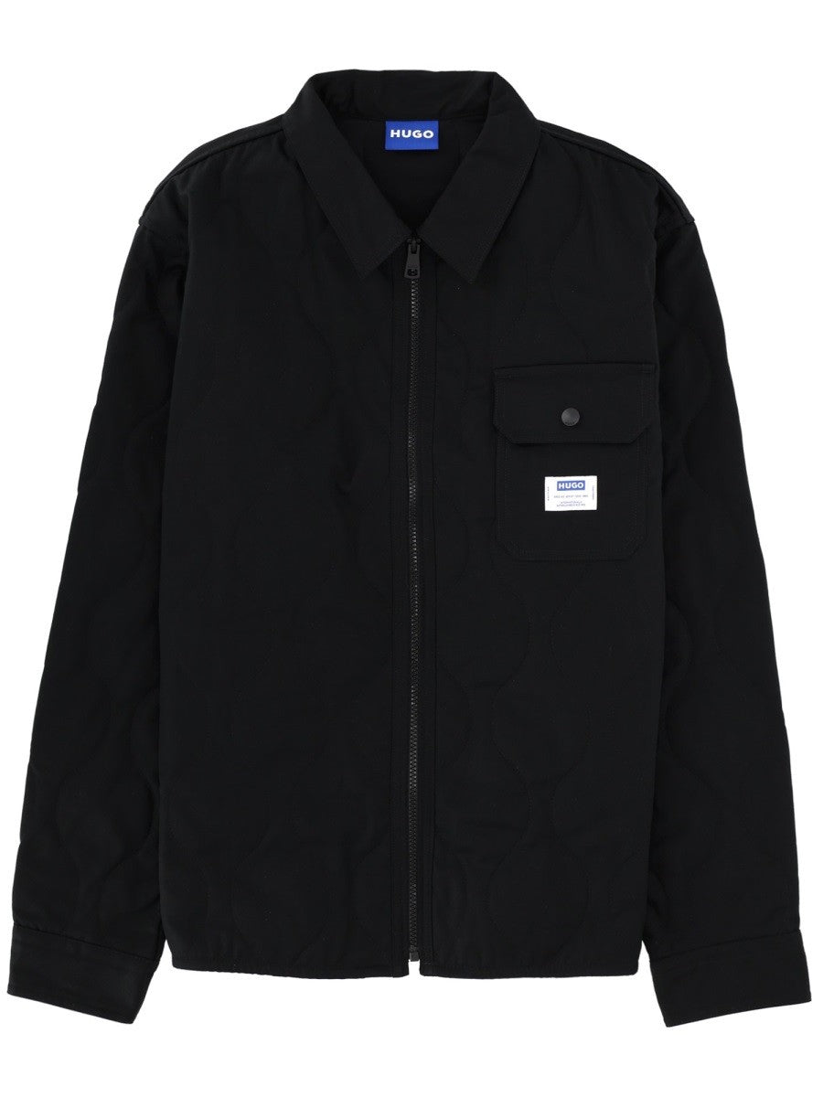 HUGO BOSS Men's Cotton Overshirt Black
