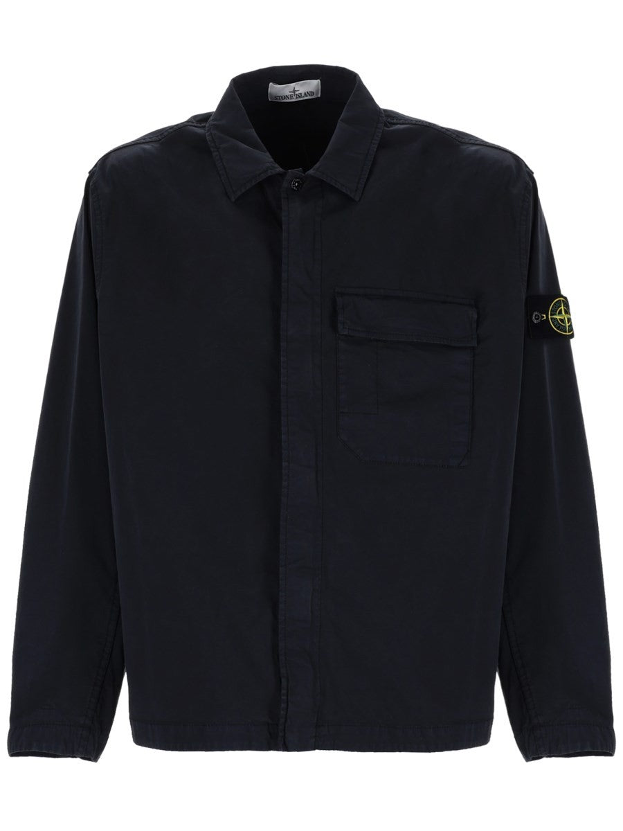Stone Island Men's Cotton Overshirt Blue