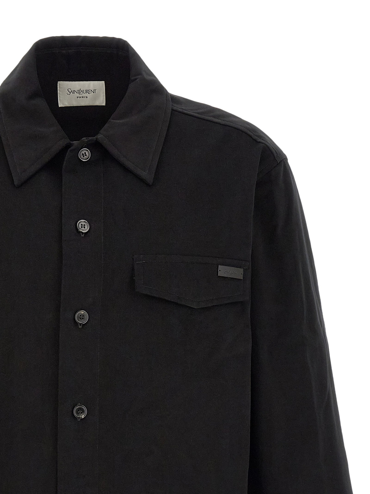 Saint Laurent Cotton Overshirt Black