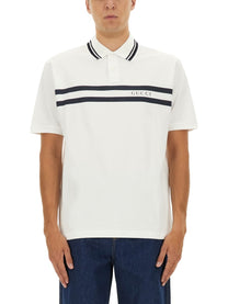Gucci Men's Cotton Pique Polo Shirt White