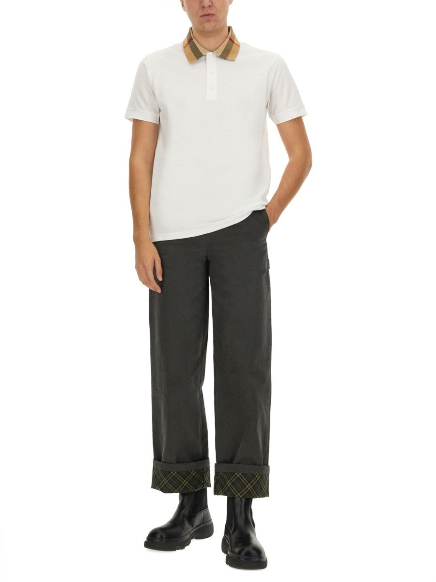 Burberry Men's Cotton Pique Polo White, view 2