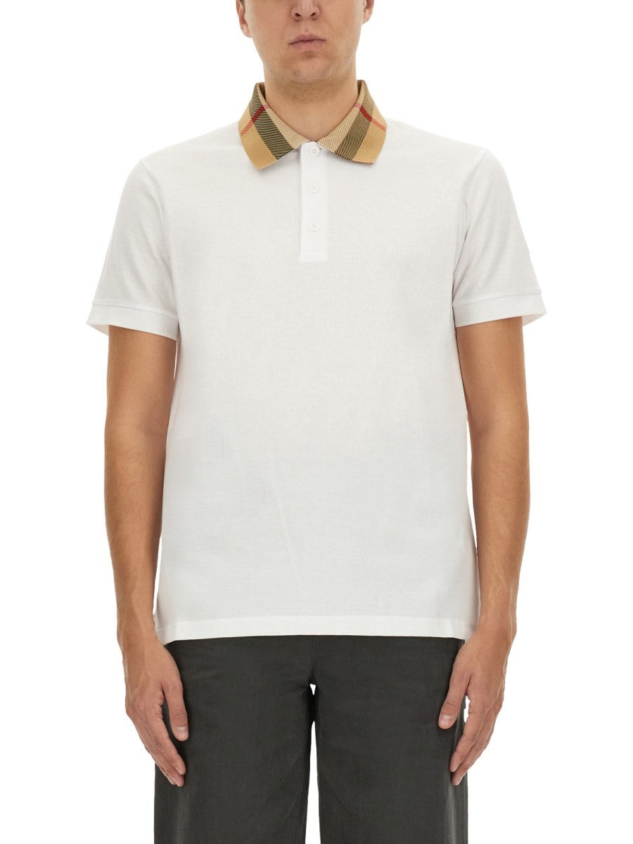Burberry Men's Cotton Pique Polo White