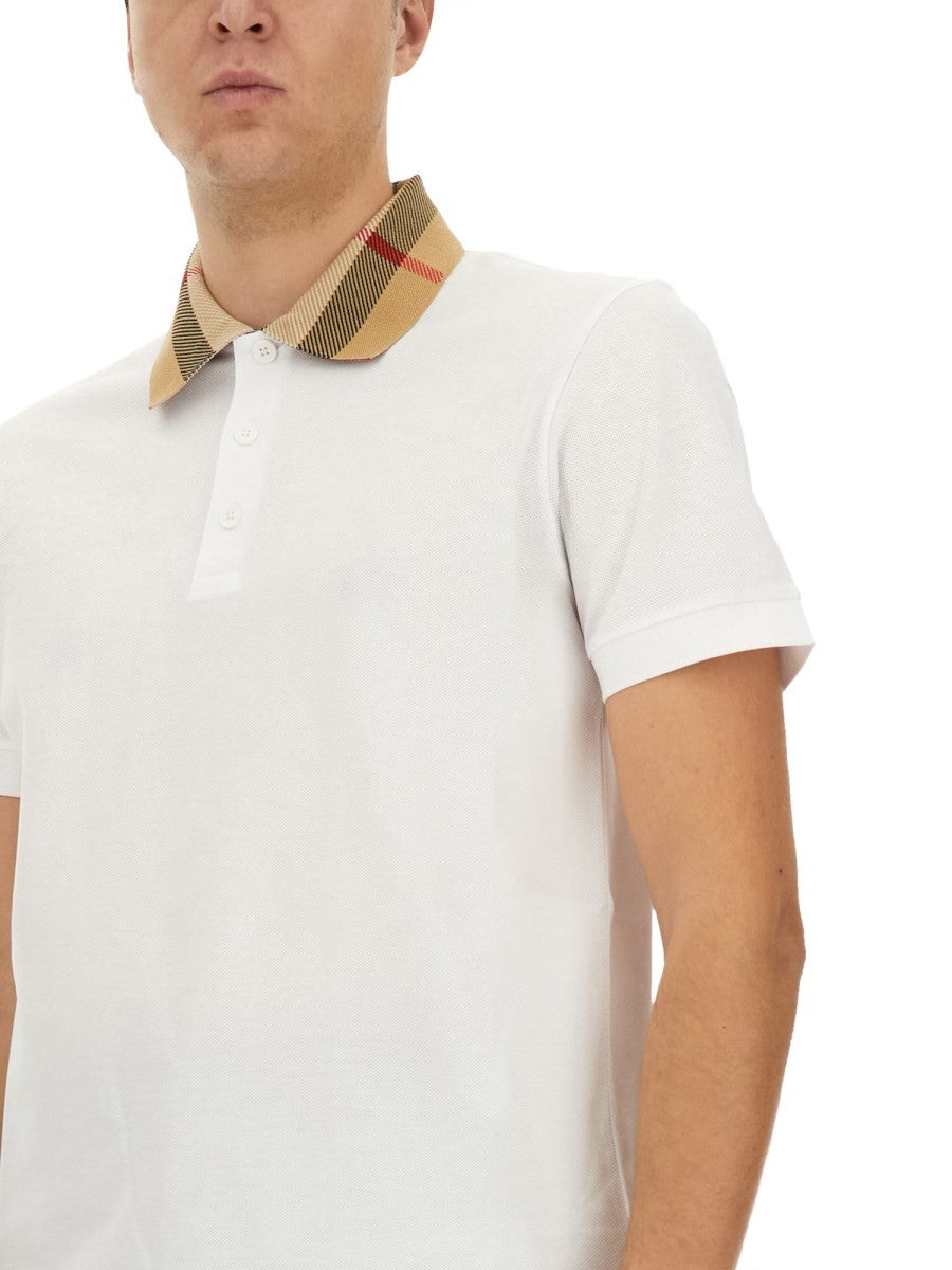 Burberry Men's Cotton Pique Polo White