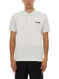 Moschino Men's Cotton Pique Polo White