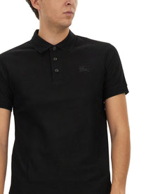 Burberry Men's Cotton Pique Polo Black
