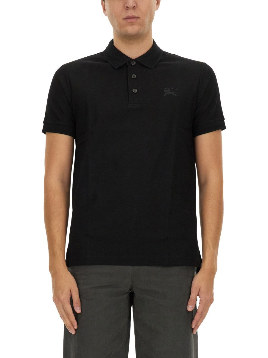 Burberry Men's Cotton Pique Polo Black