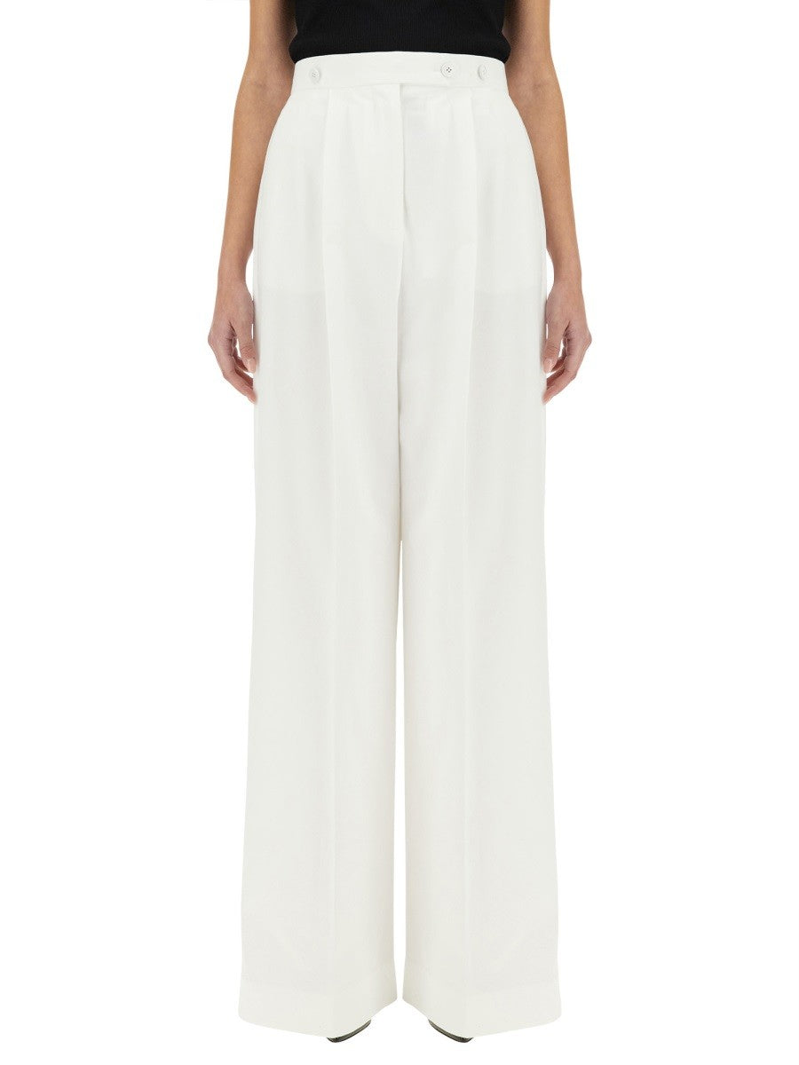 Givenchy Women's Cotton Pleated Pants White