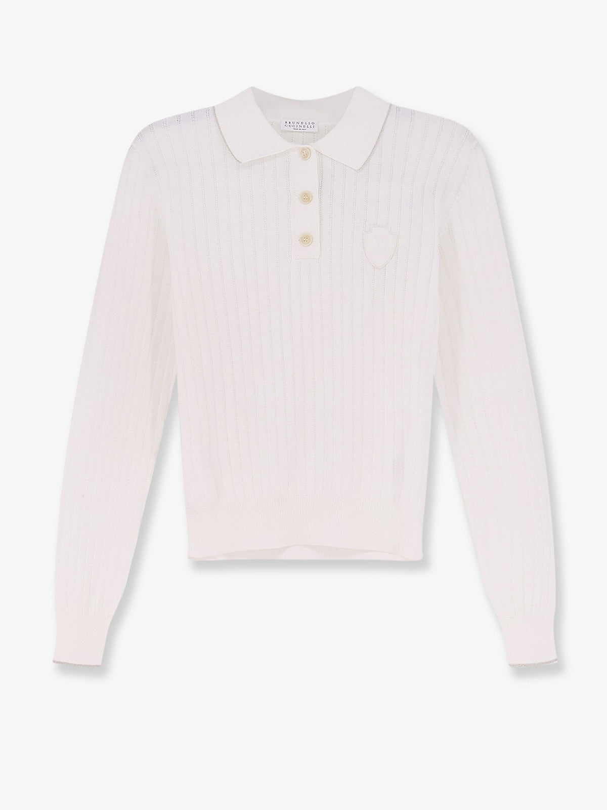 Brunello Cucinelli Women's Cotton Polo Shirt PLATINO
