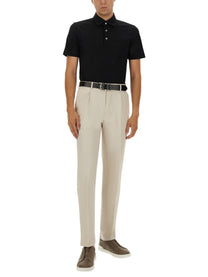 Zegna Men's Cotton Polo Shirt Black, view 2