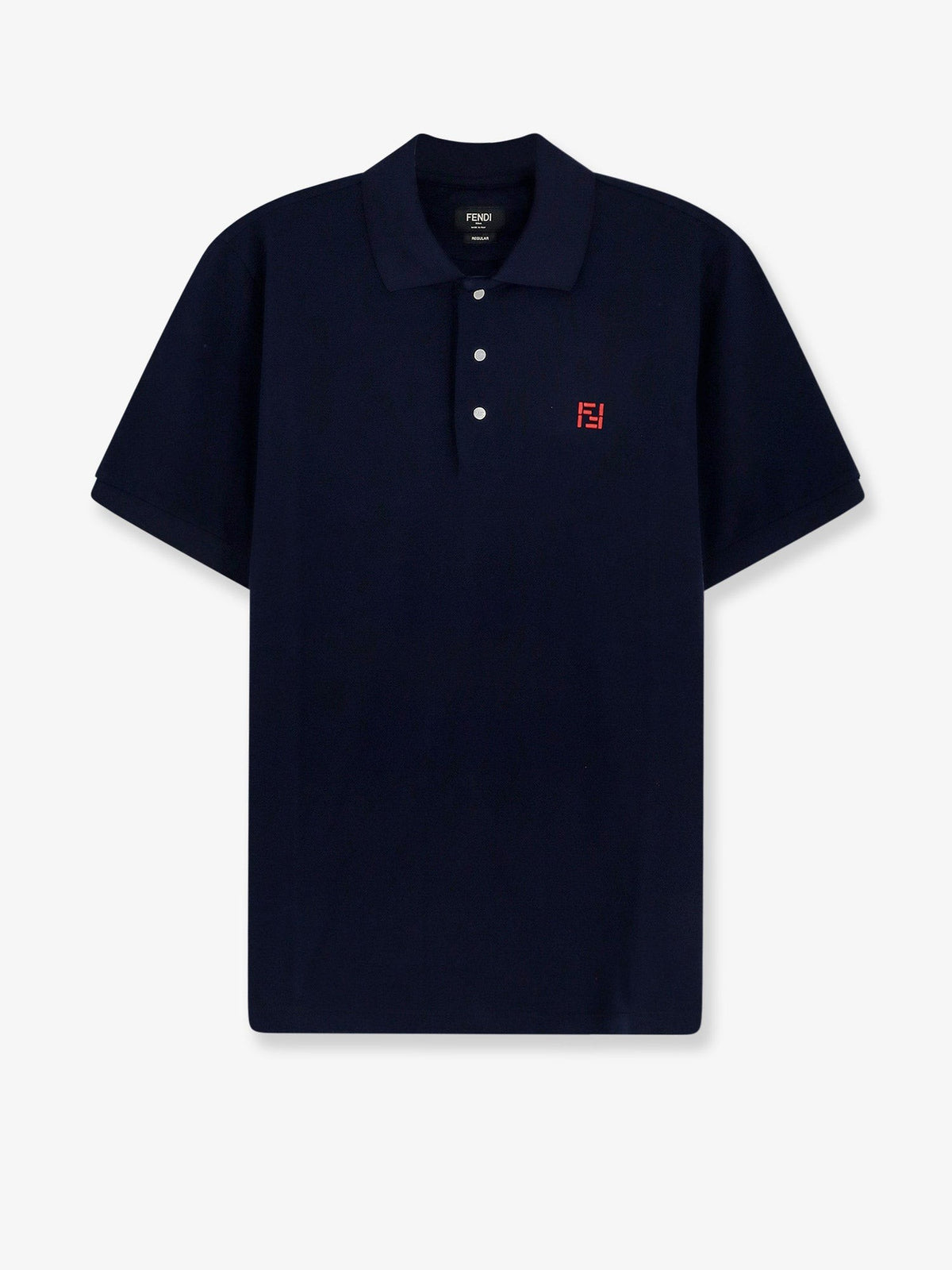 Fendi Men's Cotton Polo Shirt Blue