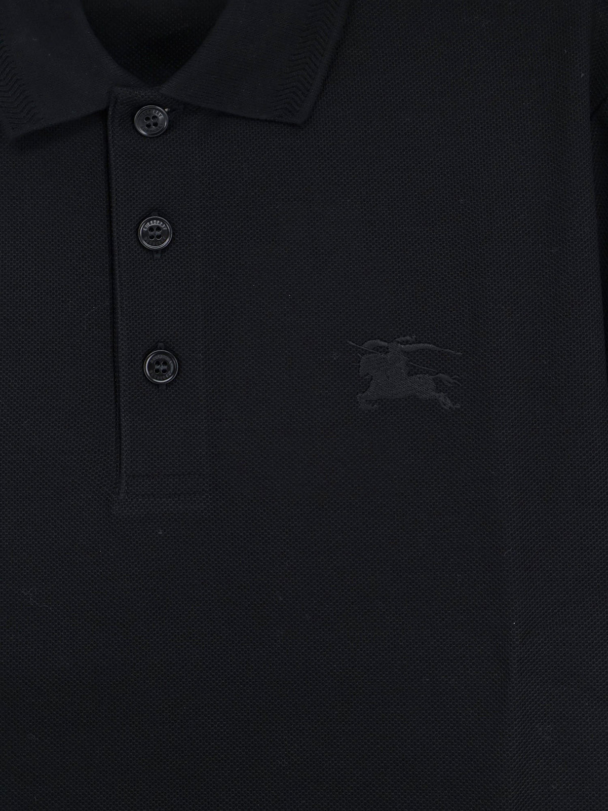 Burberry Men's Cotton Polo Shirt Black, view 3