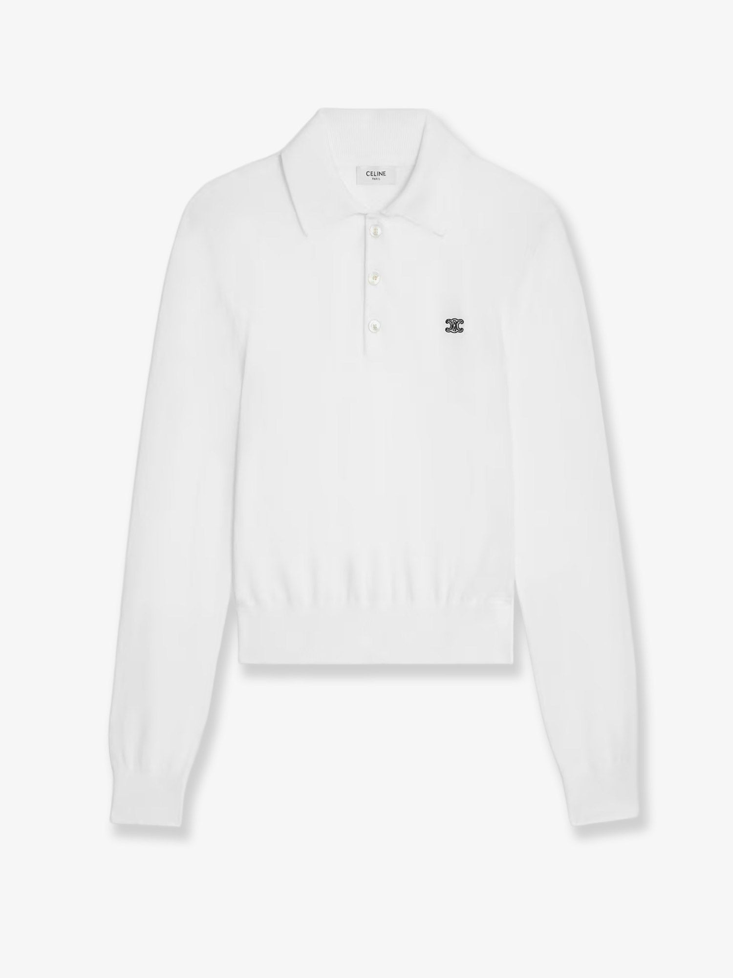 Celine Women's Cotton Polo Shirt White