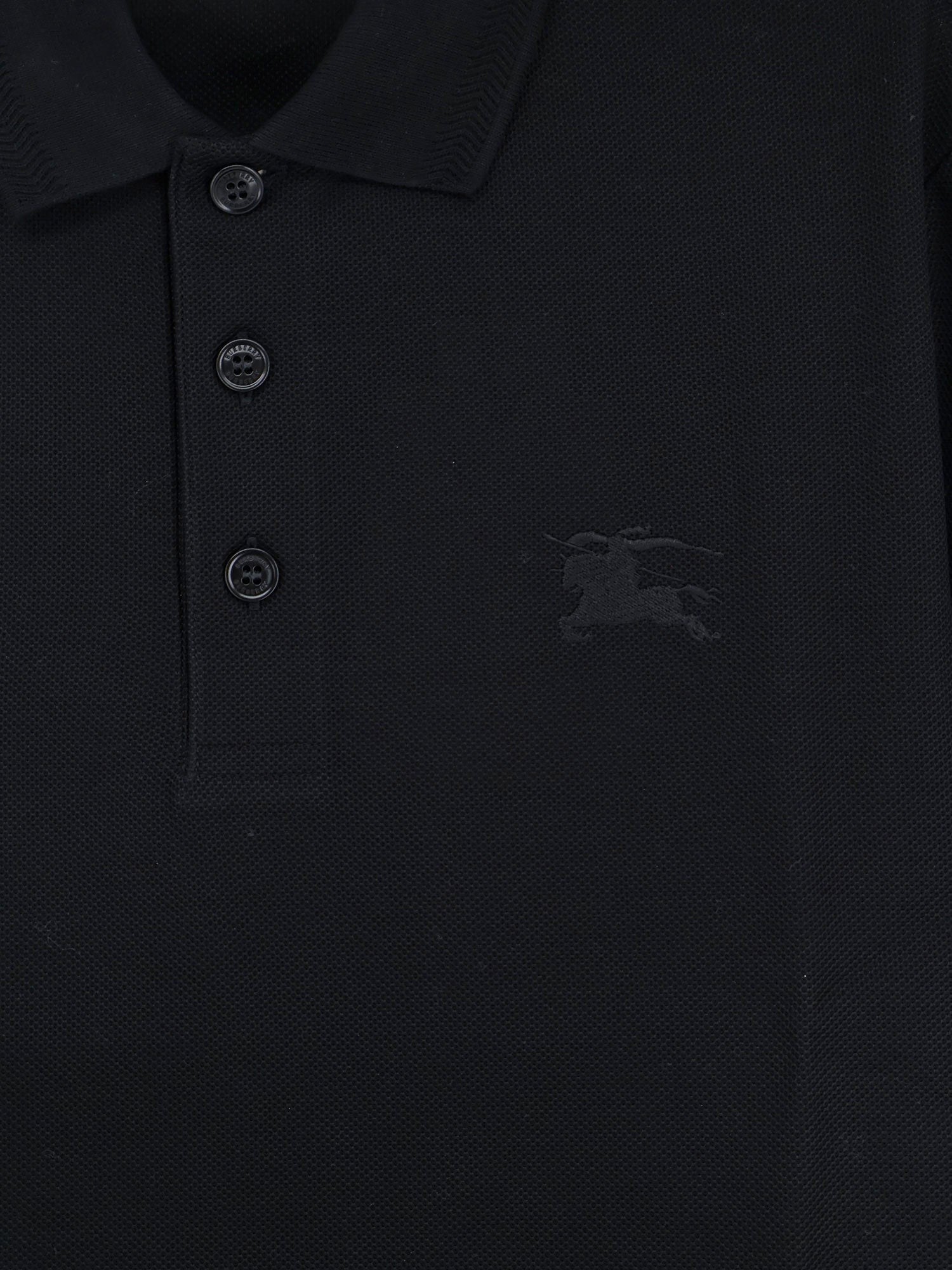 Burberry Men's Cotton Polo Shirt Black