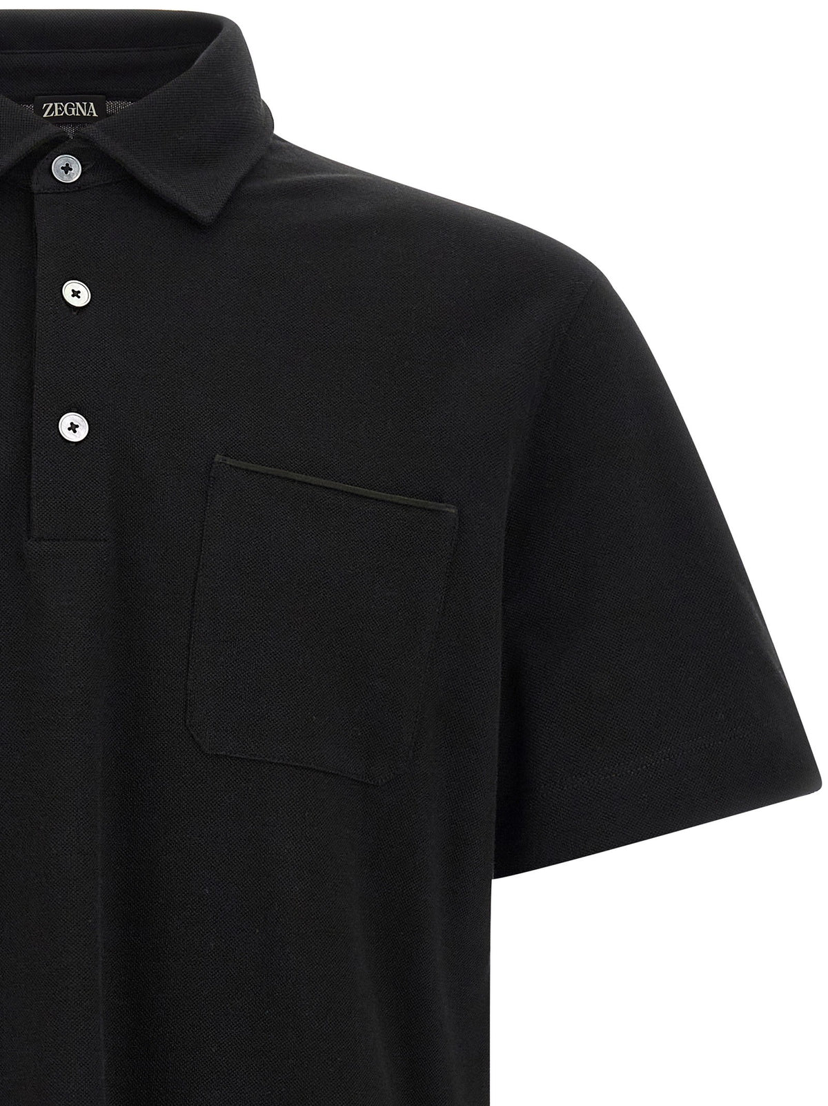 Zegna Cotton Polo Shirt Black