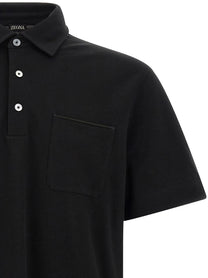 Zegna Cotton Polo Shirt Black