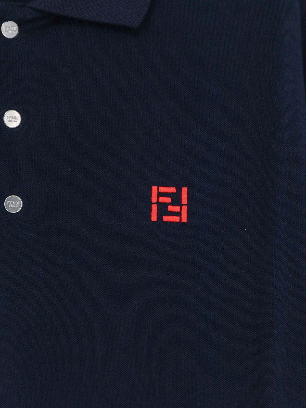Fendi Men's Cotton Polo Shirt Blue, view 3
