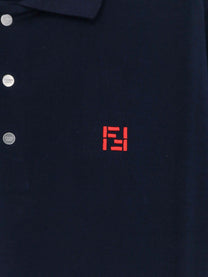 Fendi Men's FF Selleria Polo Shirt Blue