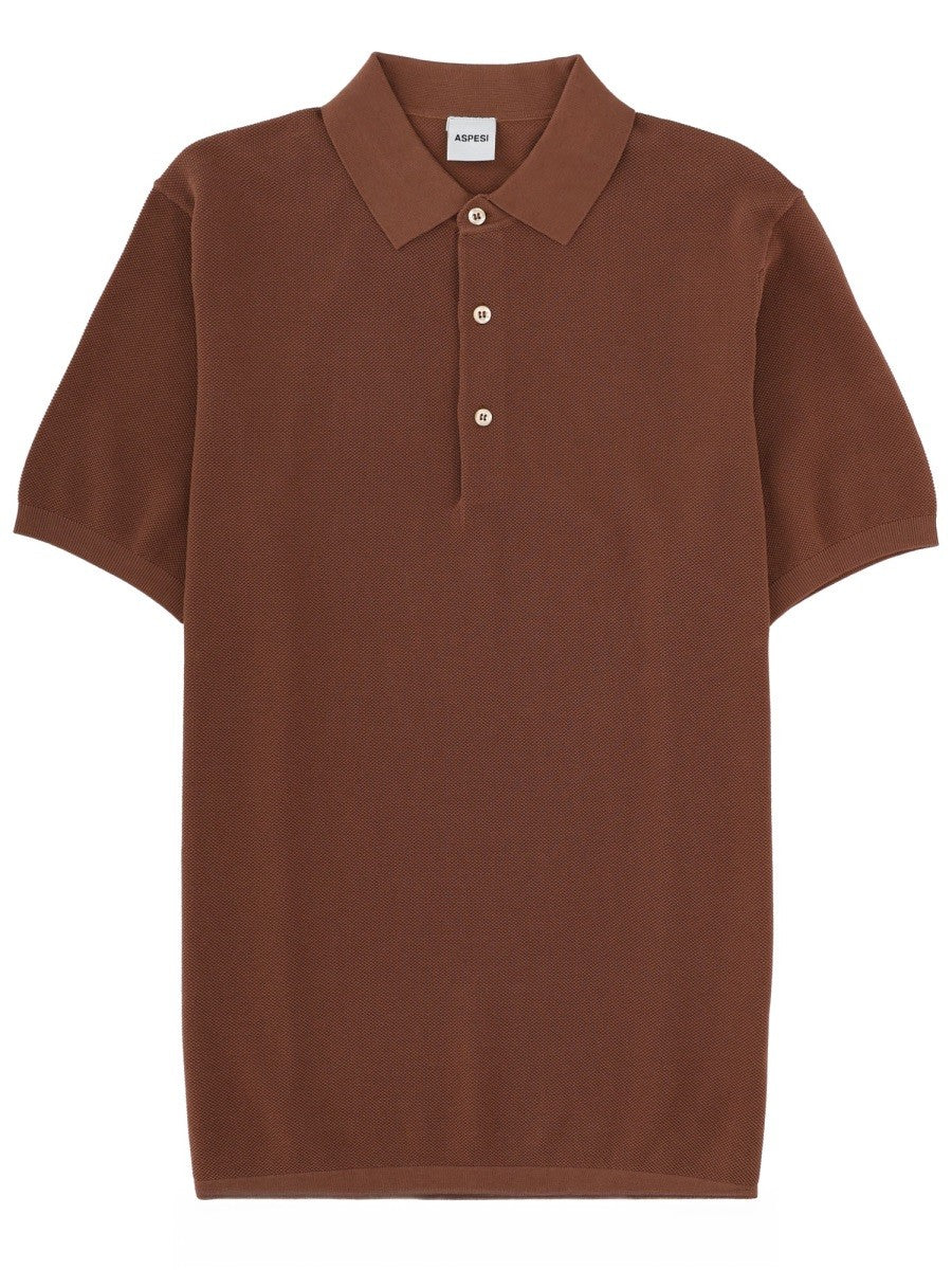 Aspesi Men's Cotton Polo Brown Aspesi