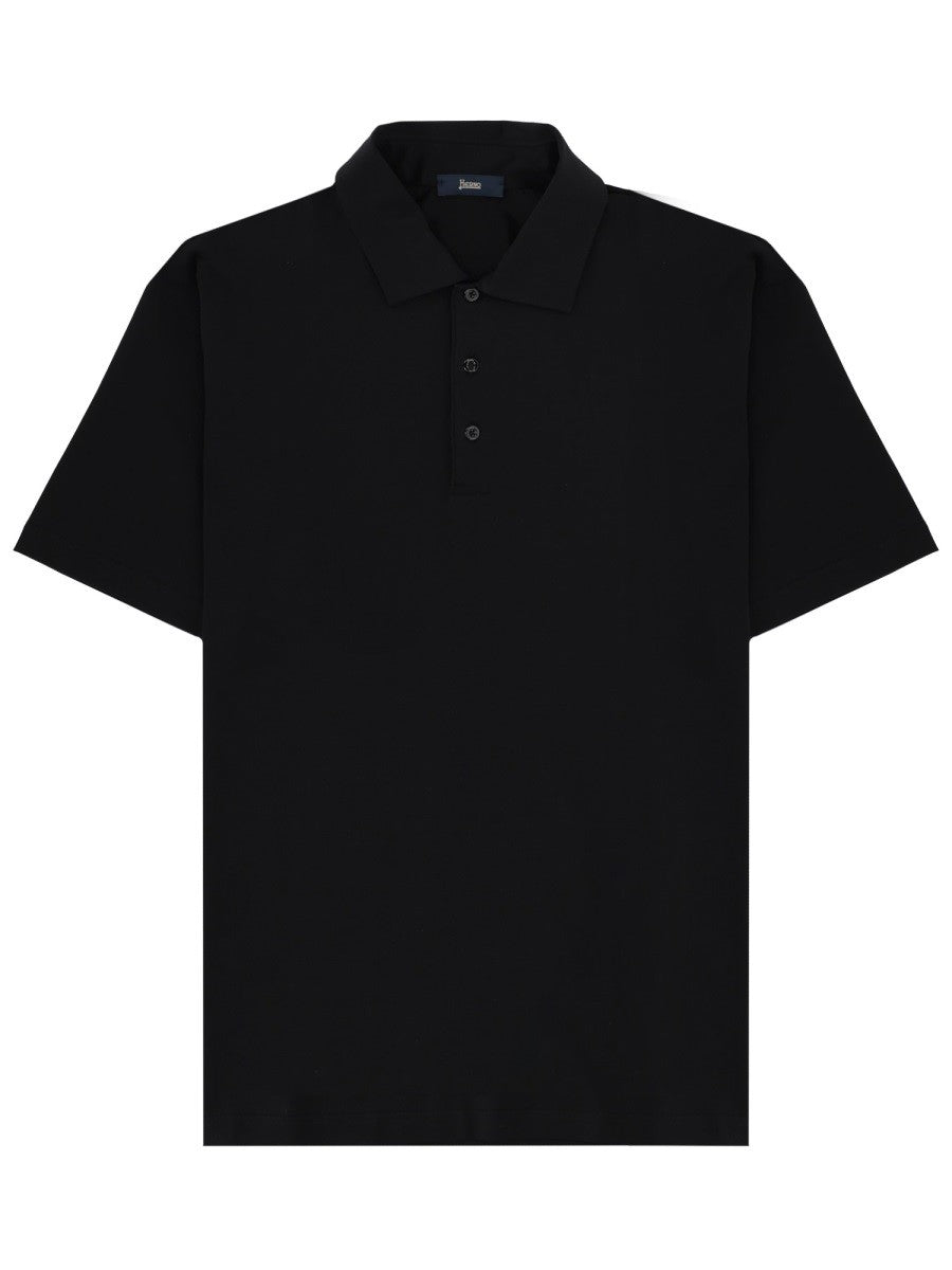 Herno Men's Cotton Polo Black