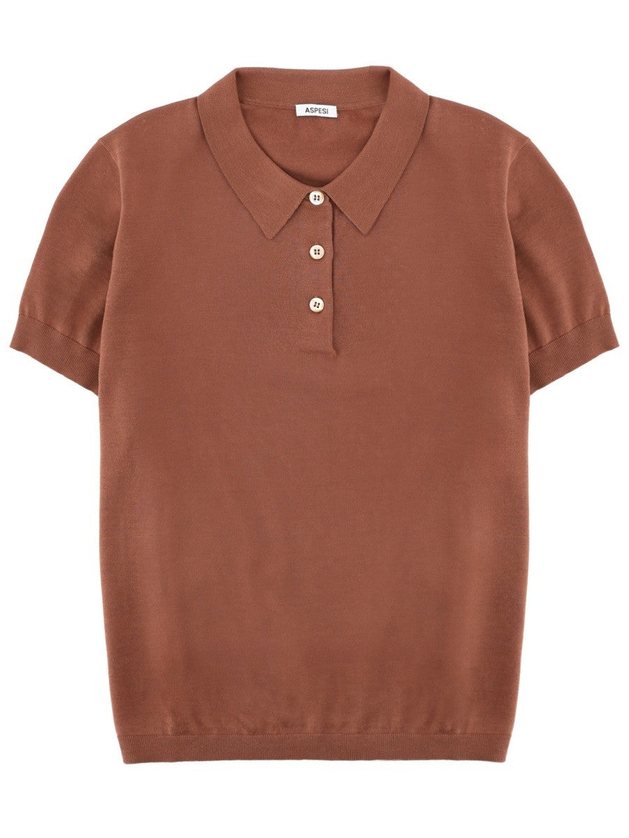 Aspesi Women's Cotton Polo Brown Aspesi