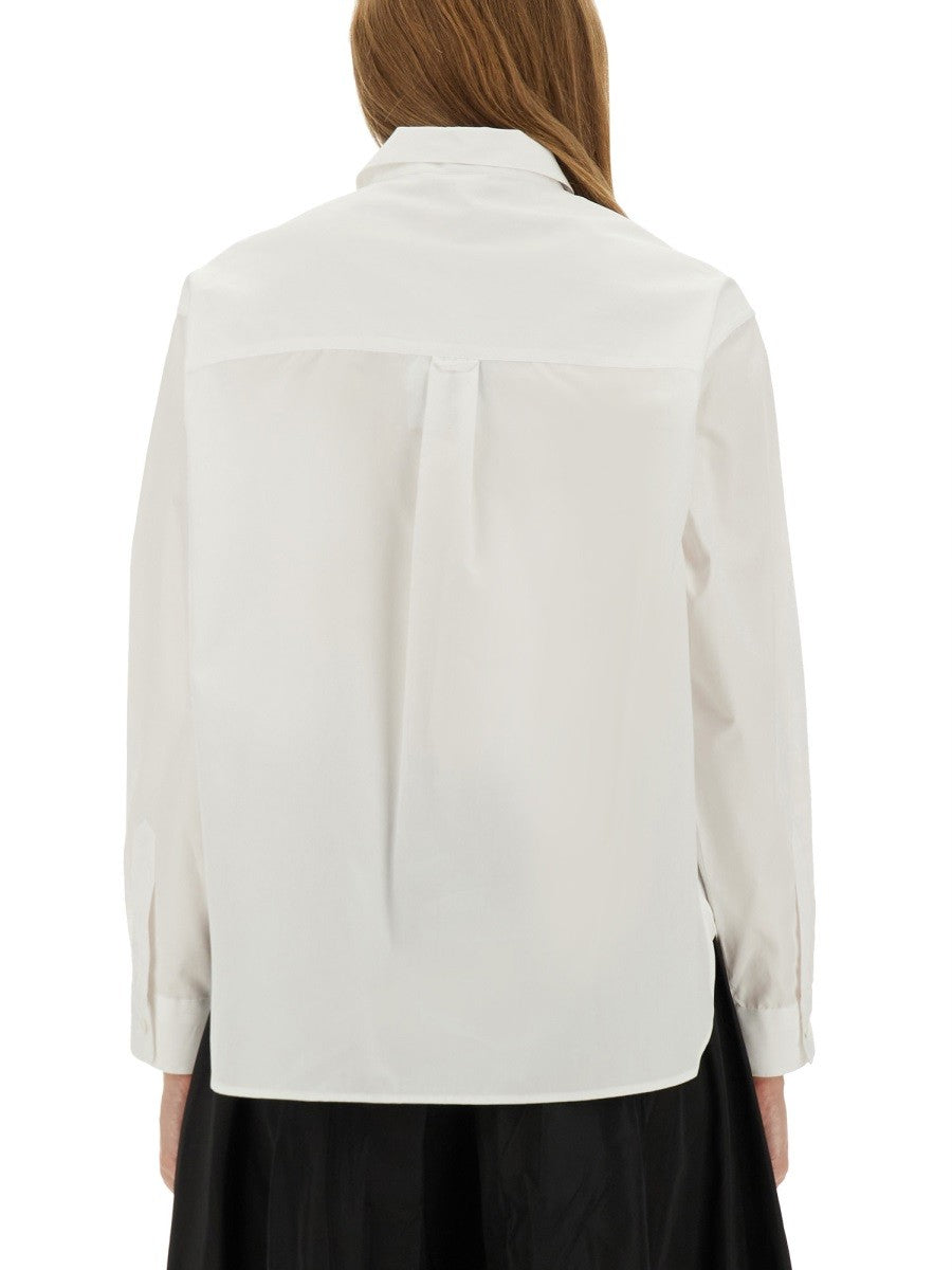 Aspesi Women's Cotton Poplin Boxy Shirt White Aspesi