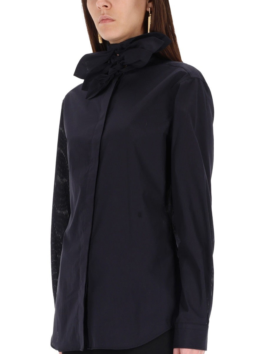 Moschino Women's Cotton Poplin Jacquard Shirt Black