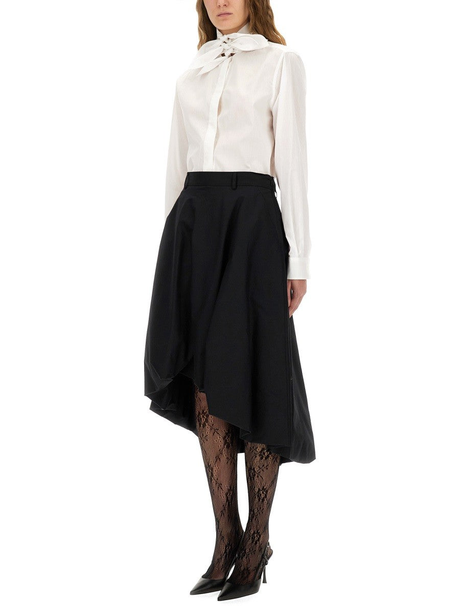 Moschino Women's Cotton Poplin Jacquard Shirt White