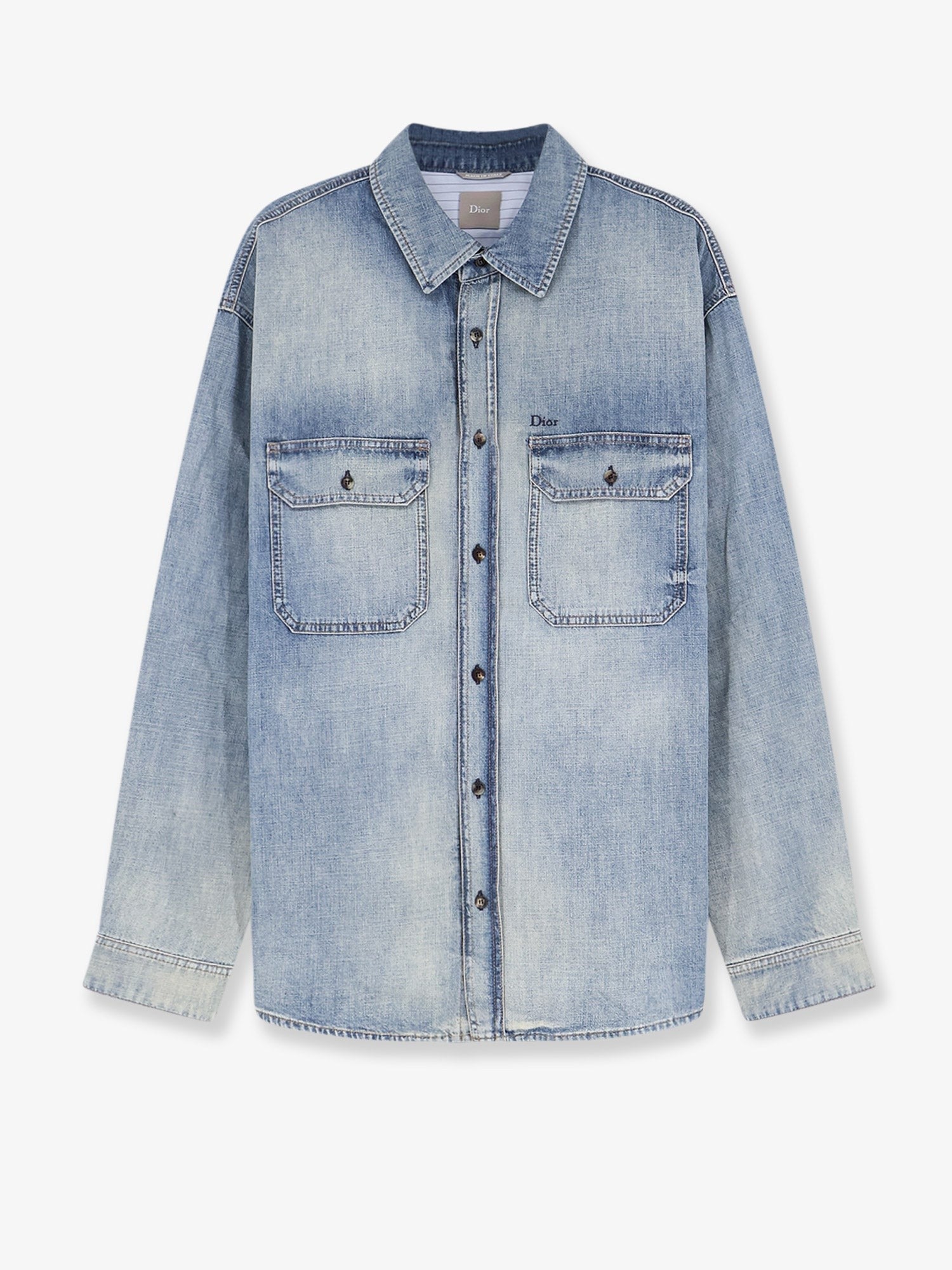 Dior Men's Cotton Shirt Jacket Blue