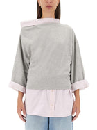Dries Van Noten Women's Cotton Shirt Sweatshirt Grey
