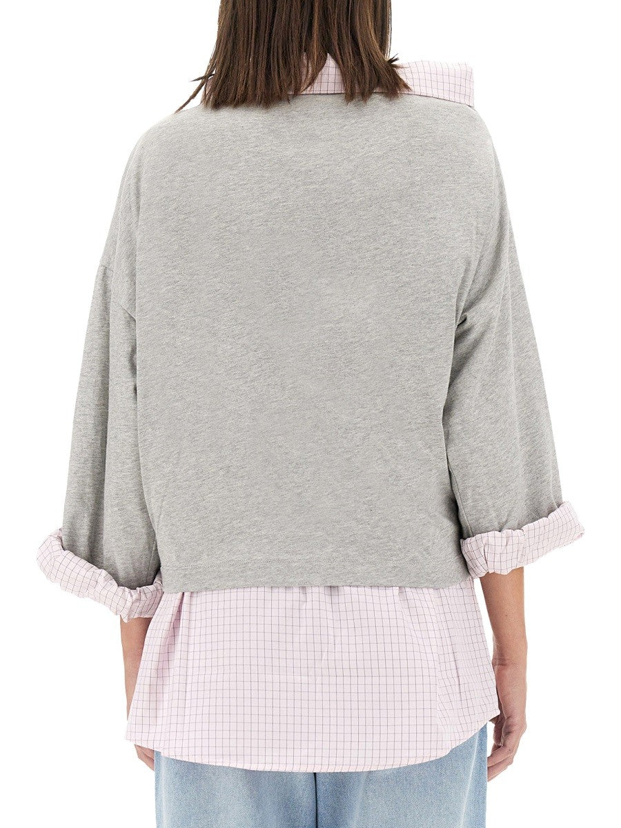Dries Van Noten Women's Cotton Shirt Sweatshirt Grey, view 3
