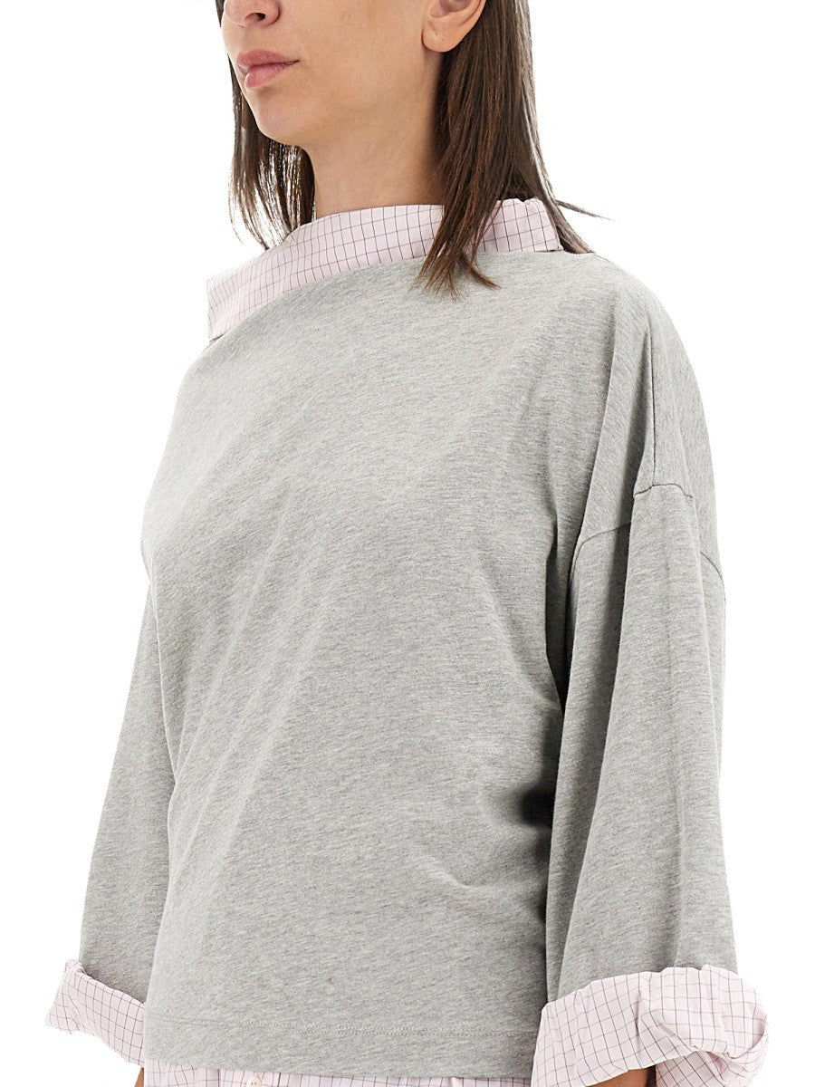 Dries Van Noten Women's Cotton Shirt Sweatshirt Grey, view 4