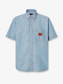 Fendi Men's Cotton Shirt Blue