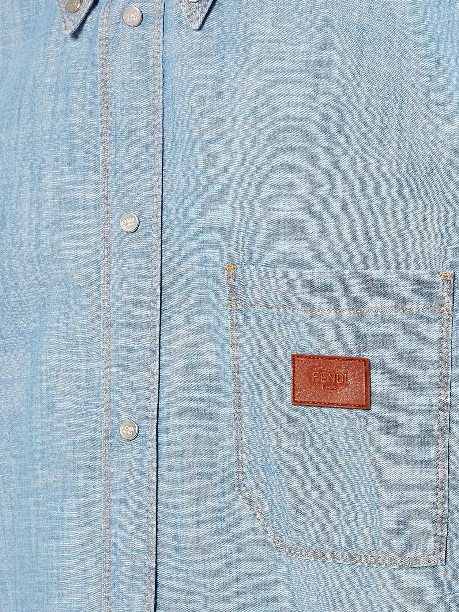 Fendi Men's Cotton Shirt Blue