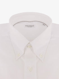 Brunello Cucinelli Men's Cotton Shirt White, view 2