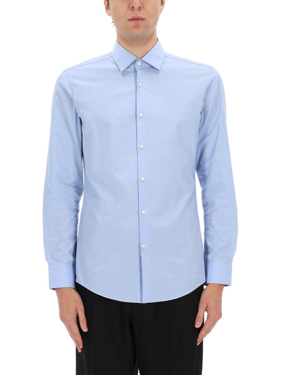 HUGO BOSS Men's Cotton Shirt Blue