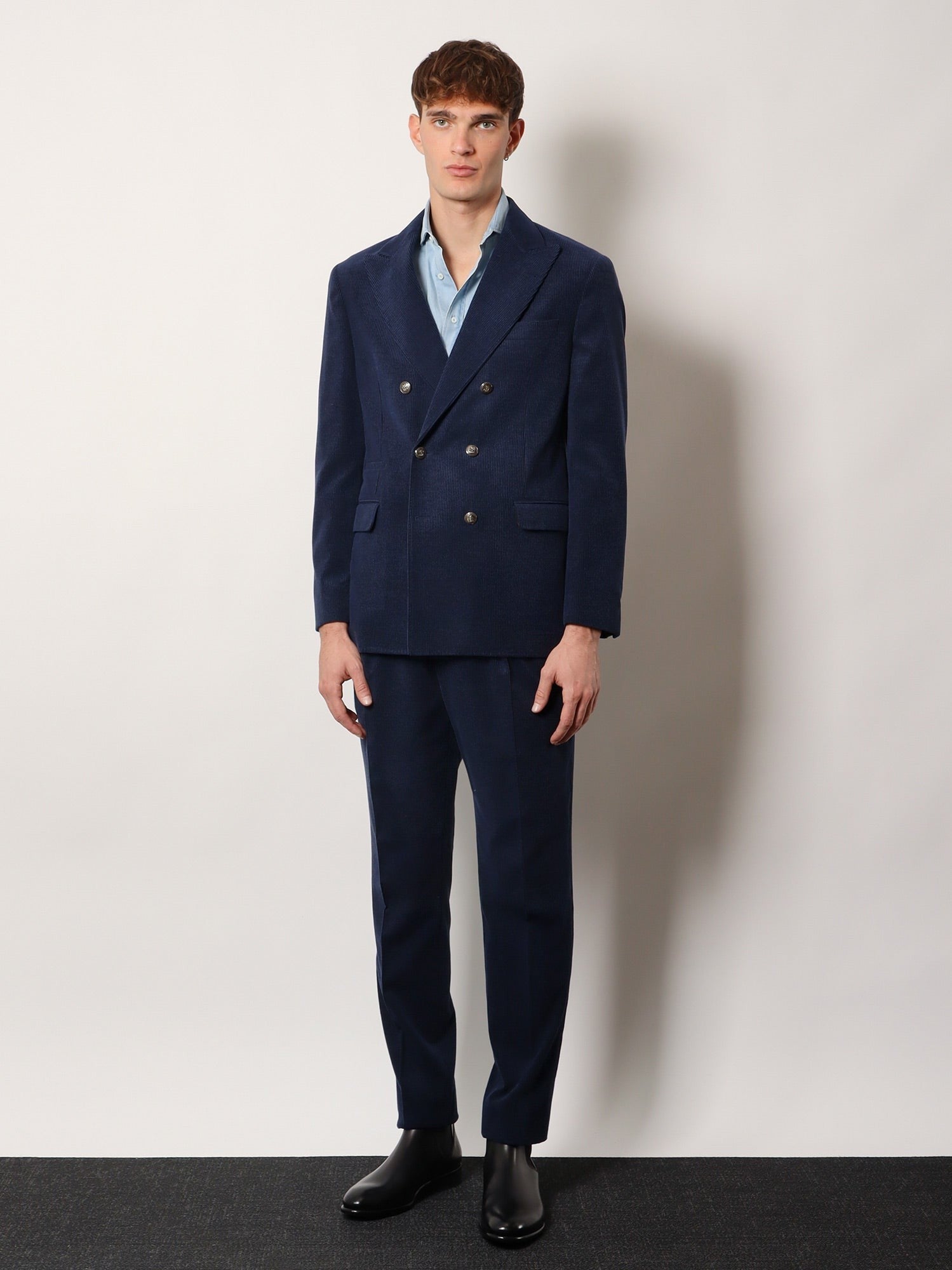 Brunello Cucinelli Men's Cotton Shirt Blue