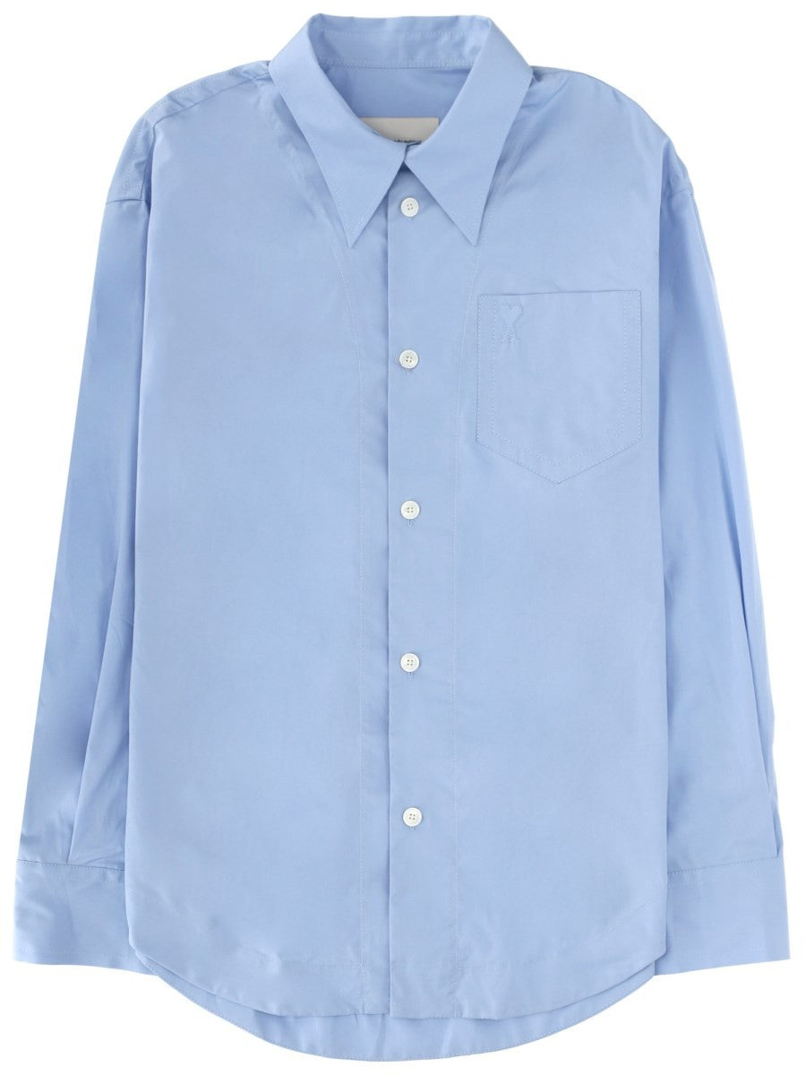 Ami Paris Women's Cotton Shirt Blue
