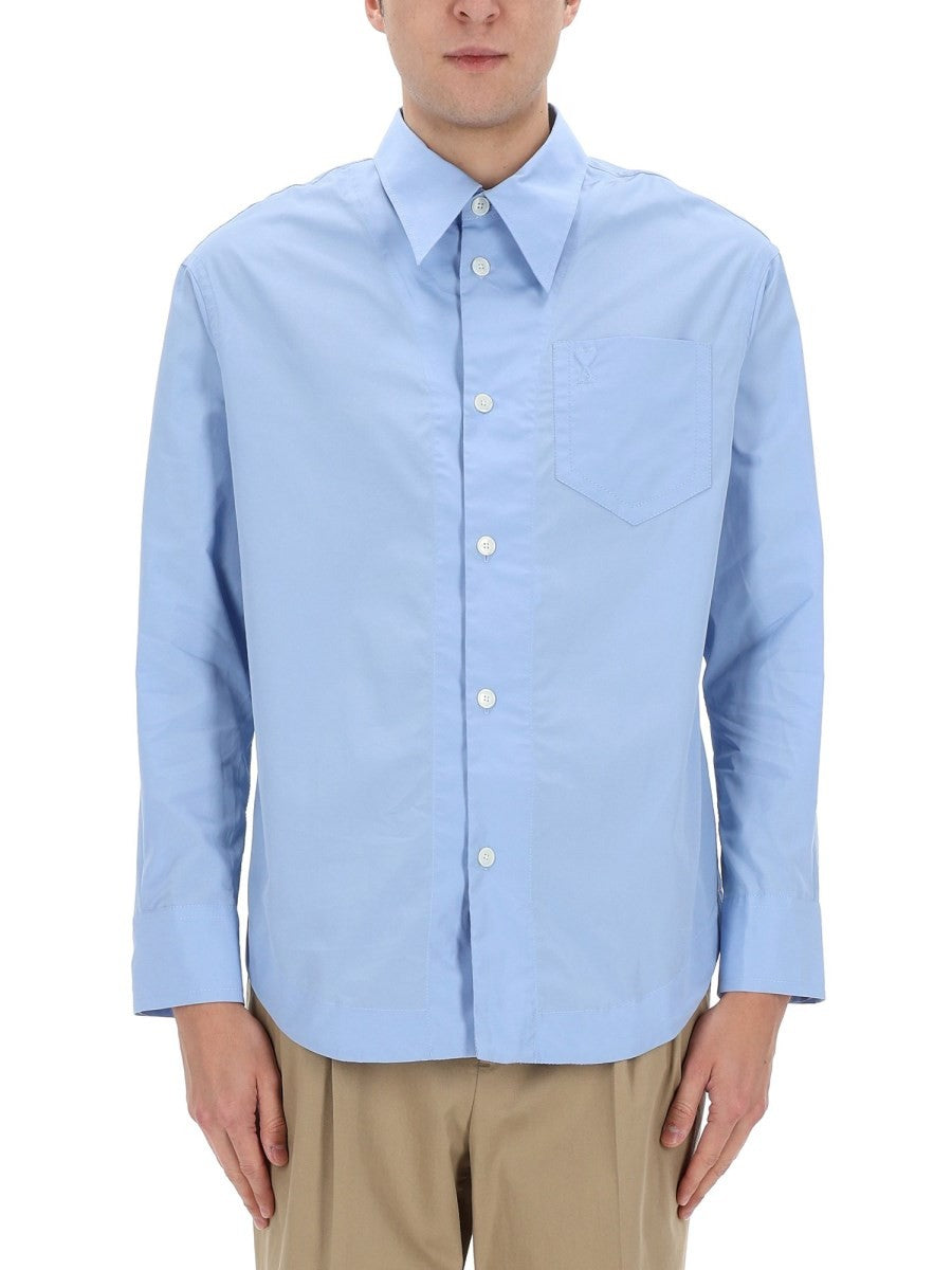 Ami Paris Women's Cotton Shirt Blue