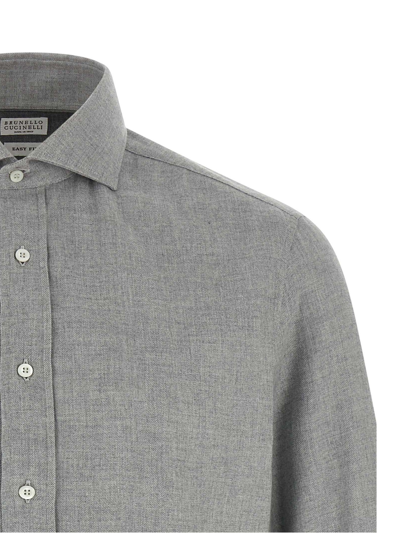 Brunello Cucinelli Cotton Shirt Grey