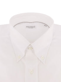 Brunello Cucinelli Men's Cotton Shirt White, view 5
