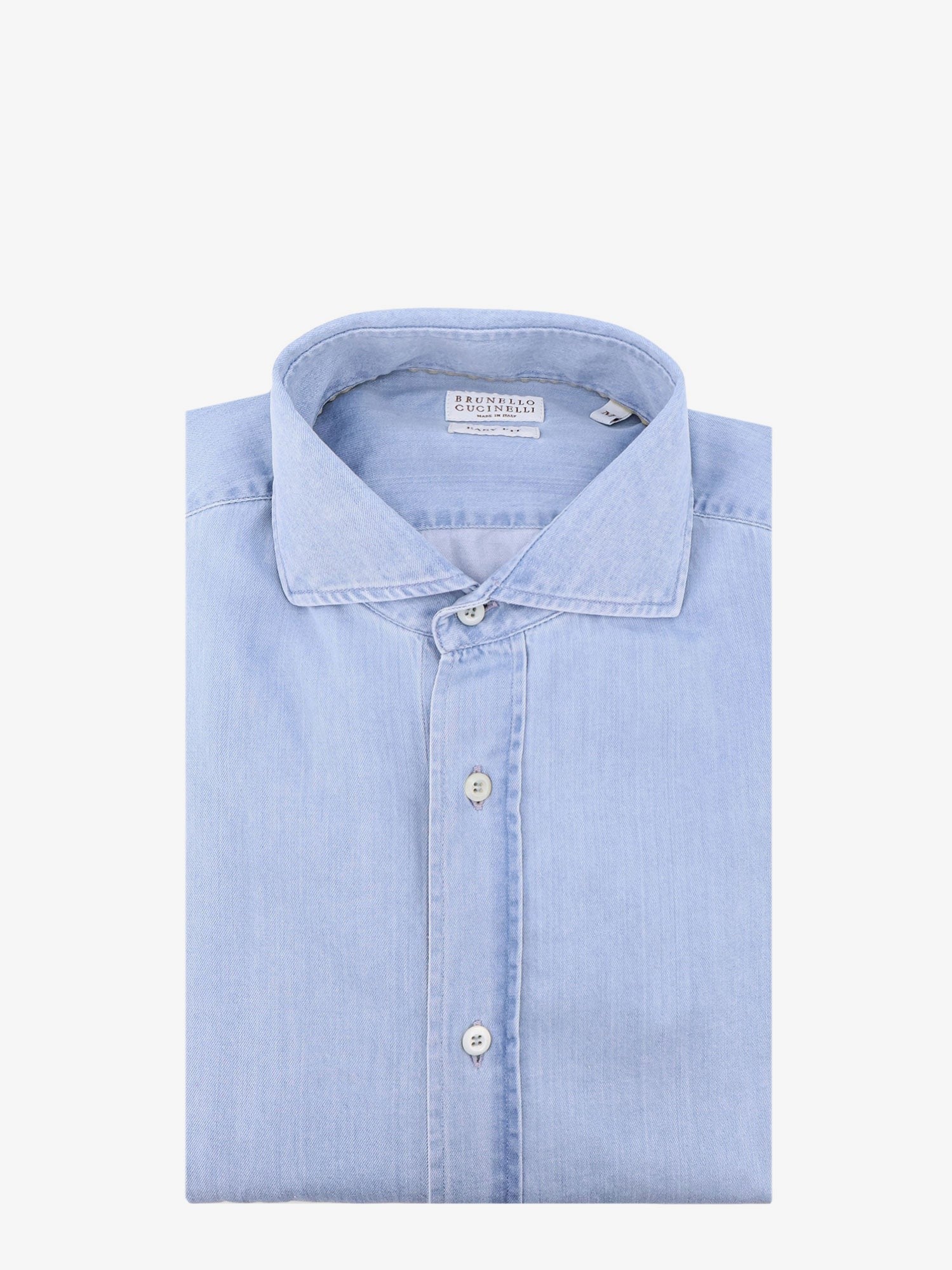 Brunello Cucinelli Men's Cotton Shirt Blue