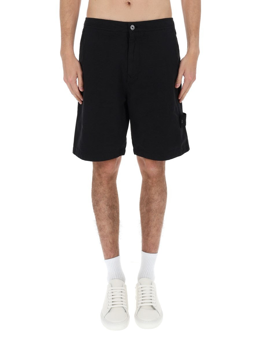 Stone Island Men's Cotton Shorts Black