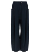 Brunello Cucinelli Cotton Silk Pants Blue