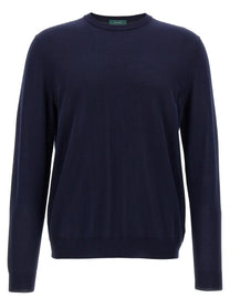 Zanone Cotton Sweater Blue