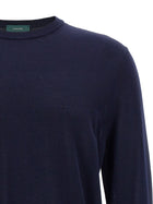 Zanone Cotton Sweater Blue, view 3