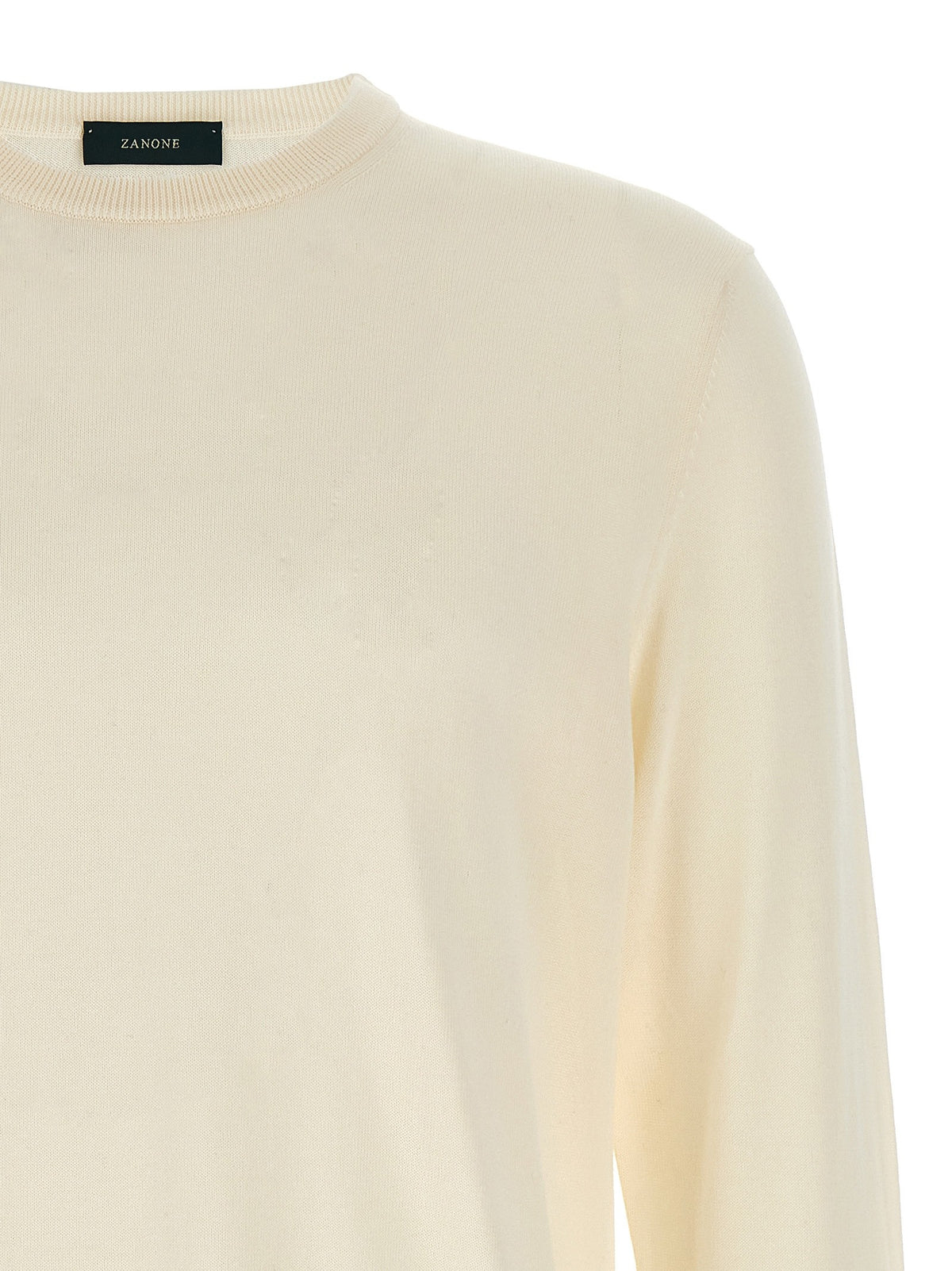 Zanone Cotton Sweater White, view 3