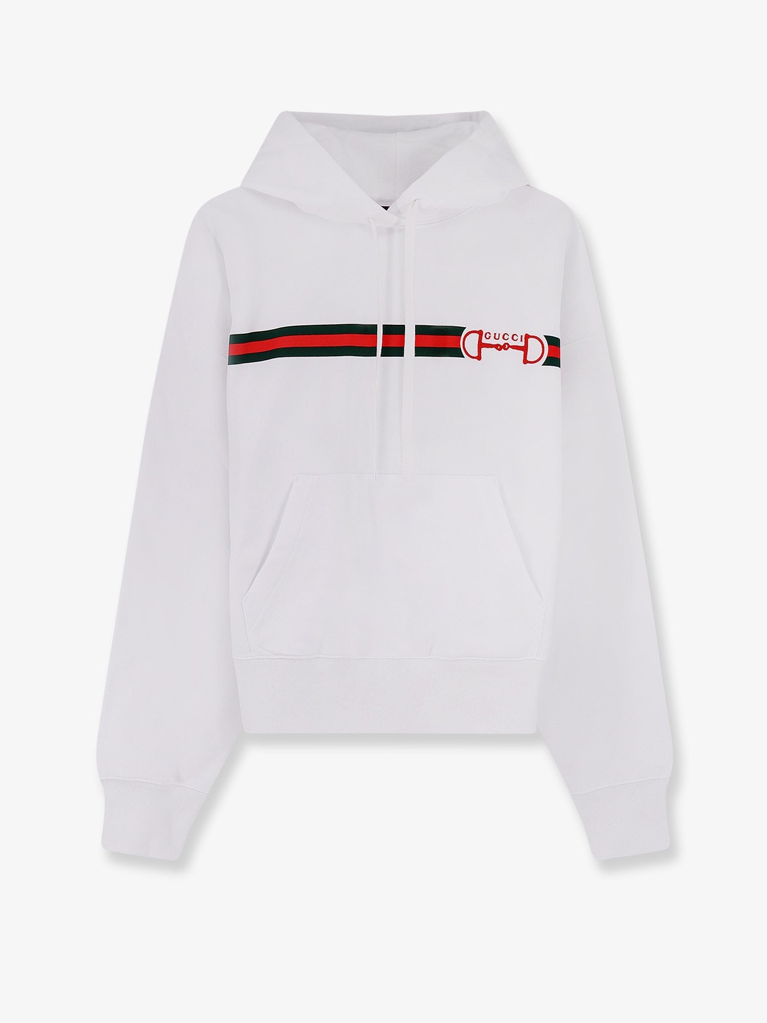Gucci Women's Morsetto Gucci Embroidery Hoodie White