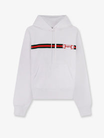Gucci Women's Morsetto Gucci Embroidery Hoodie White