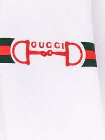 Gucci Women's Morsetto Gucci Embroidery Hoodie White
