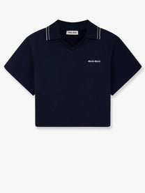 Miu Miu Women's Cotton Sweatshirt Blue